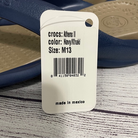CROCS Athens Flip Sandal Navy Blue Khaki Slip On Unisex Mens Womens 13 11 - Picture 4 of 7